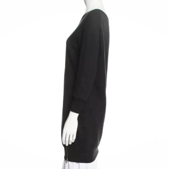 R13 Black One Shoulder French Terry Cotton Sweatshirt Dress 2016 Zip Slit S - Picture 3 of 7